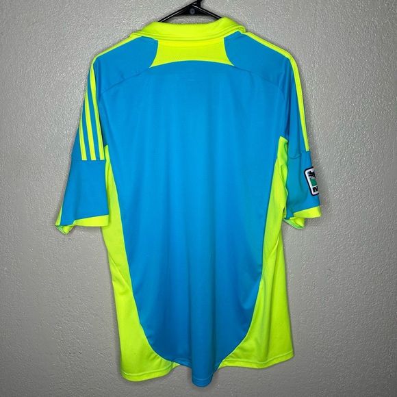 NWOT Seattle Sounders FC 2011 Super Cyan Authentic Adidas Soccer Jersey Men’s XL - Picture 5 of 6